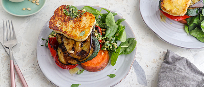 Chargrilled Vegetable Haloumi Stack