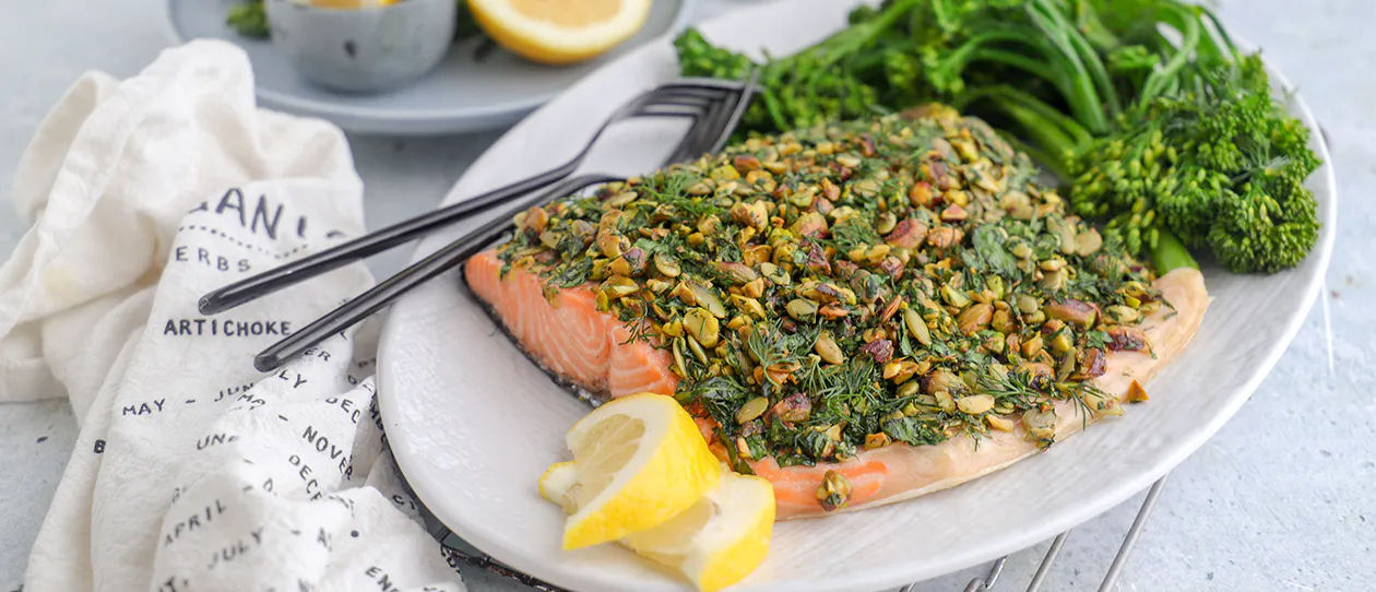 Blackmores Pistachio Crusted Salmon