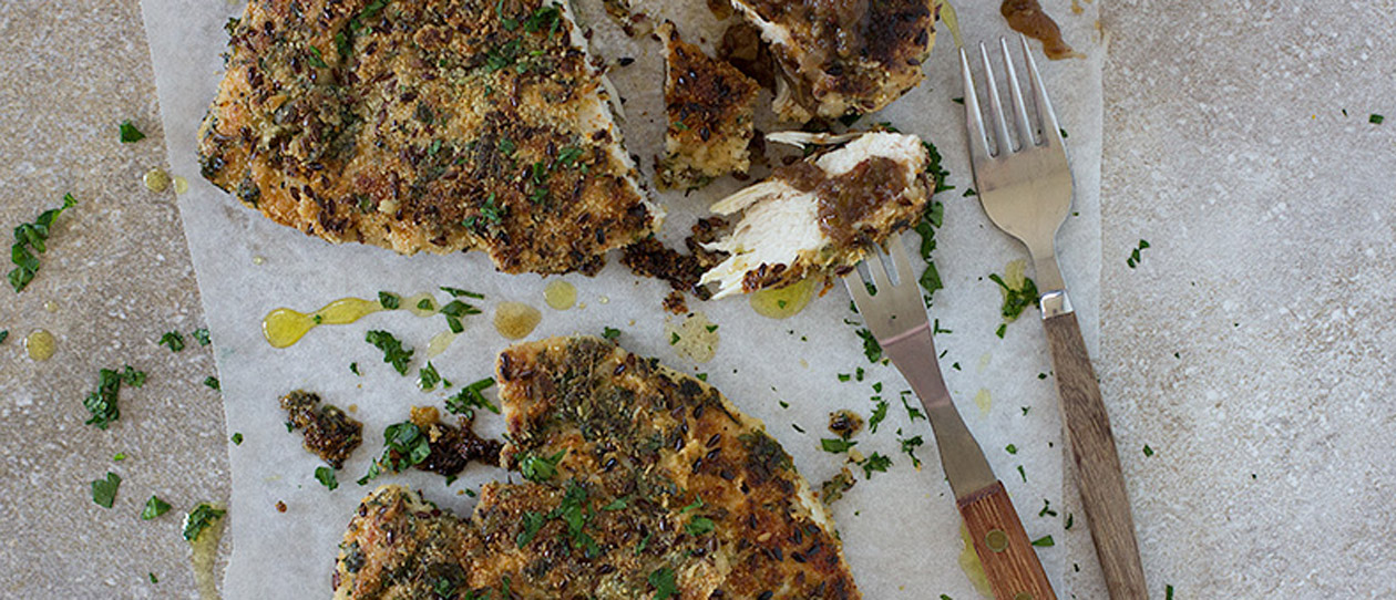 Blackmores Herb crusted chicken