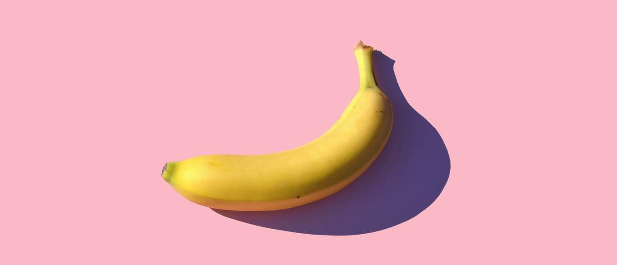 Banana on a pink background