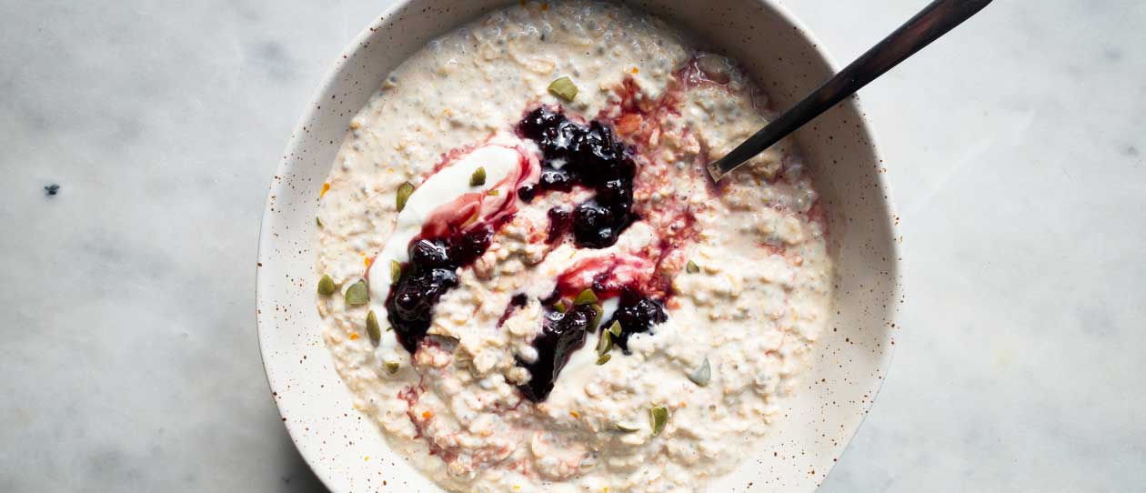 Winter barley and oat bircher muesli