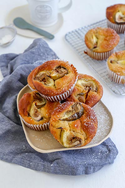 High fibre nutrient dense fig ricotta and almond meal muffins